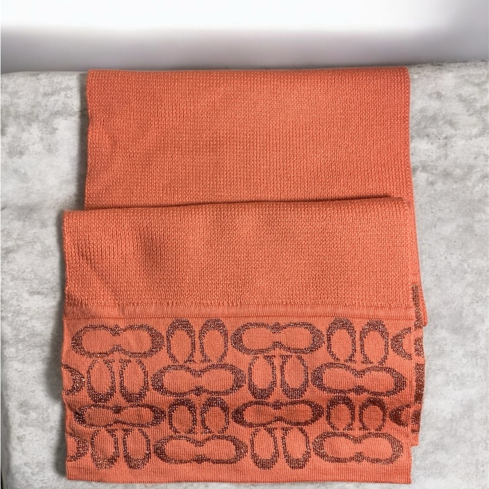 COACH  wool blend Scarf with  COACH Pattern NWOT